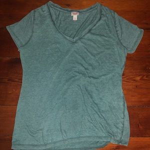 Mossimo V-Neck T, XL, blue/green